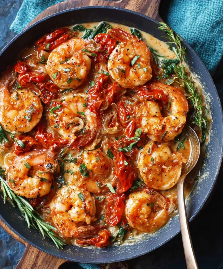 One Pan Tuscan Shrimp Dinner Quick Easy Recipe
