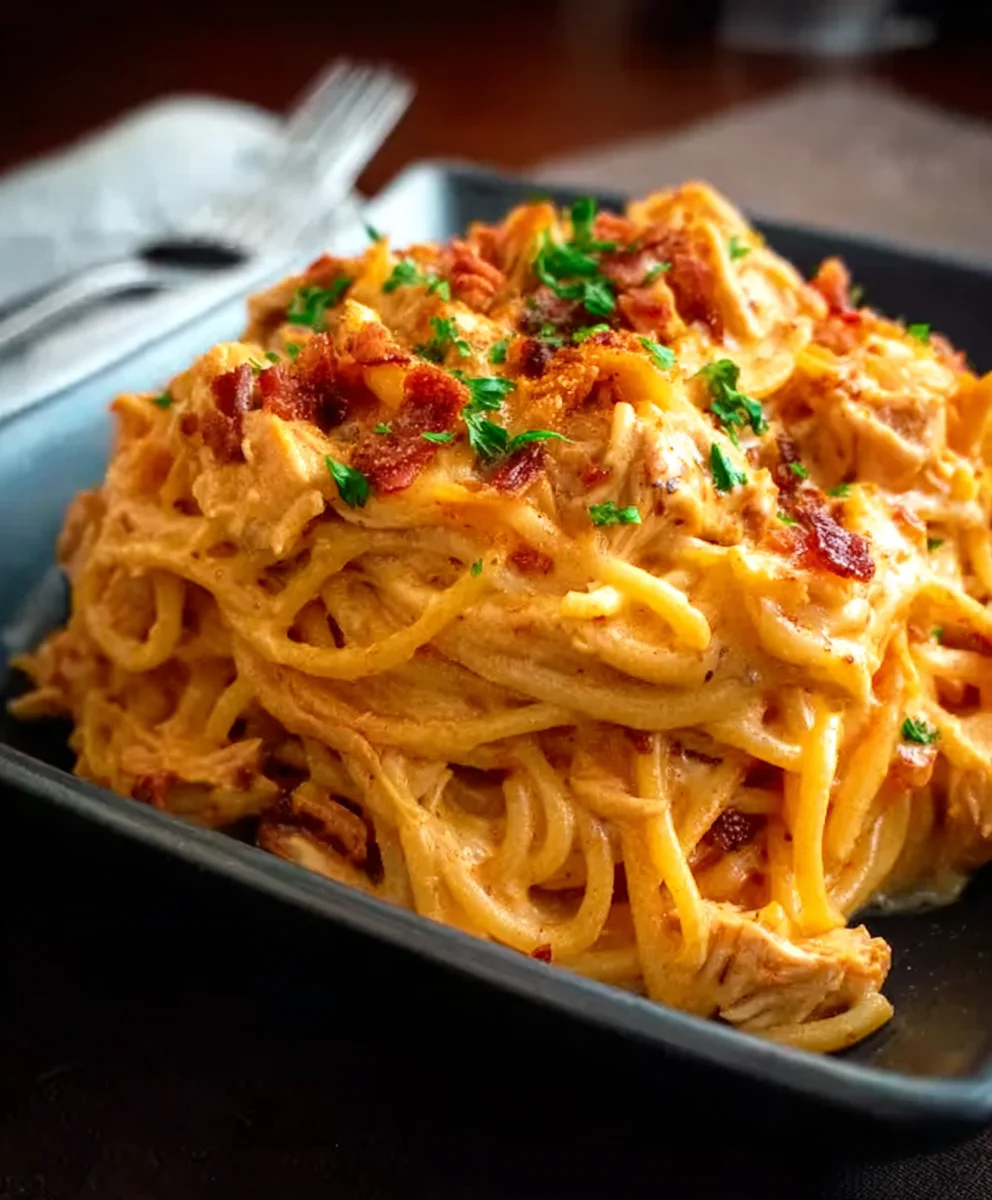 Spicy Cheesy Chicken Spaghetti Casserole Recipe