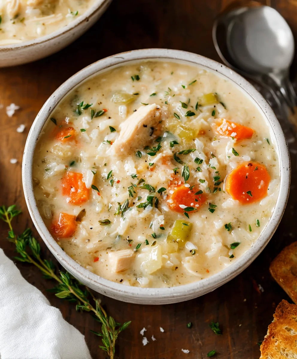 Creamy Chicken Rice Soup - Easy Comfort Food