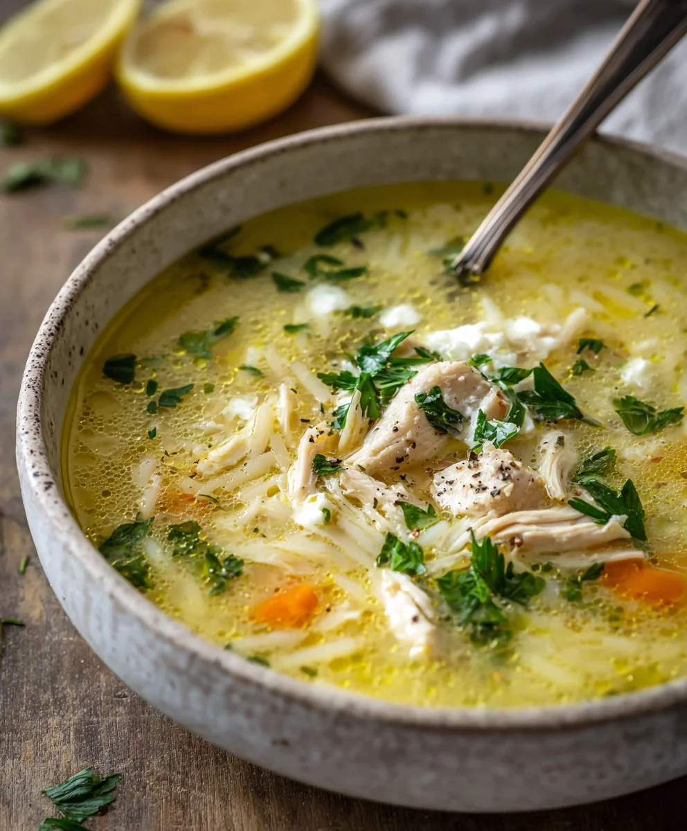 Authentic Greek Lemon Chicken Soup Recipe
