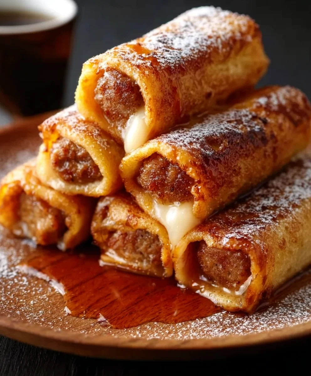 Beef Sausage French Toast Roll-Ups-Easy Recipe