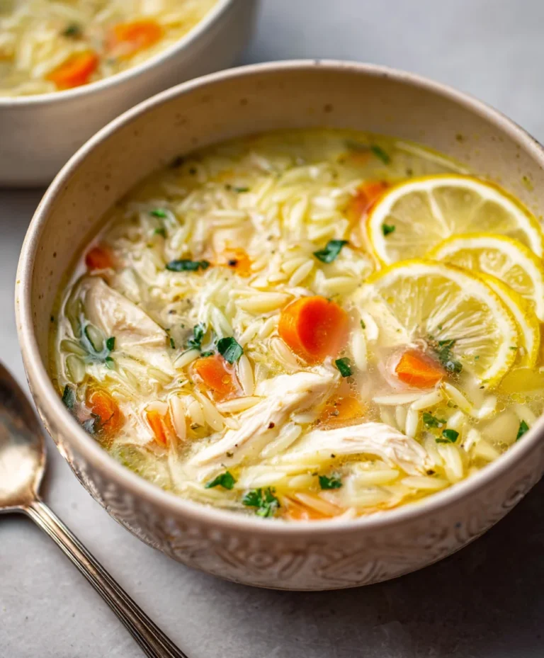 Easy Lemon Chicken Orzo Soup-Flavorful Comfort Food
