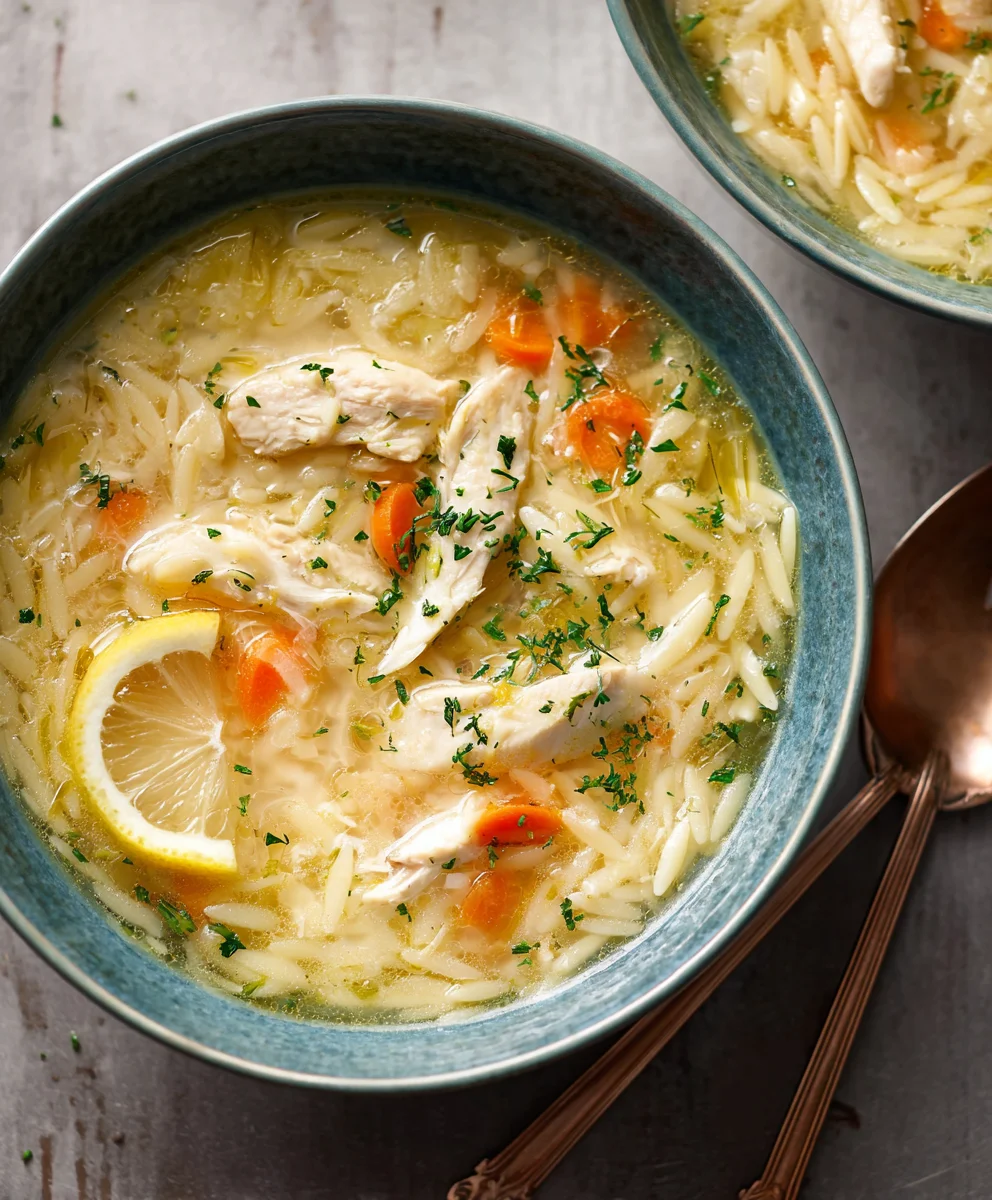 Easy Lemon Chicken Orzo Soup-Flavorful Comfort Food
