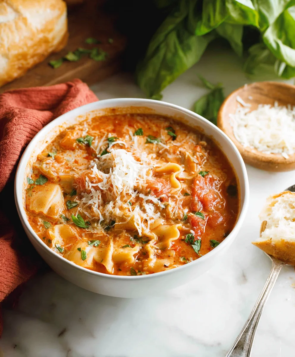 Easy Creamy Lasagna Soup - Comfort in a Bowl
