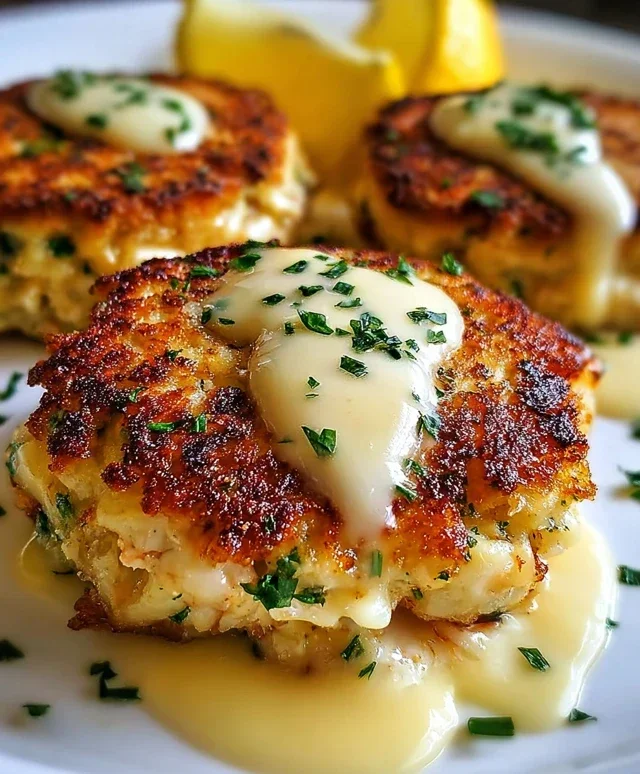 Cheddar Bay Crab Cakes with Lemon Butter Drizzle
