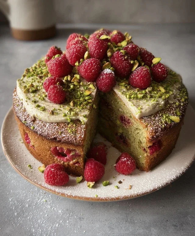 Pistachio Raspberry Cake
