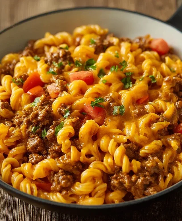 Cheesy Beef Taco Pasta