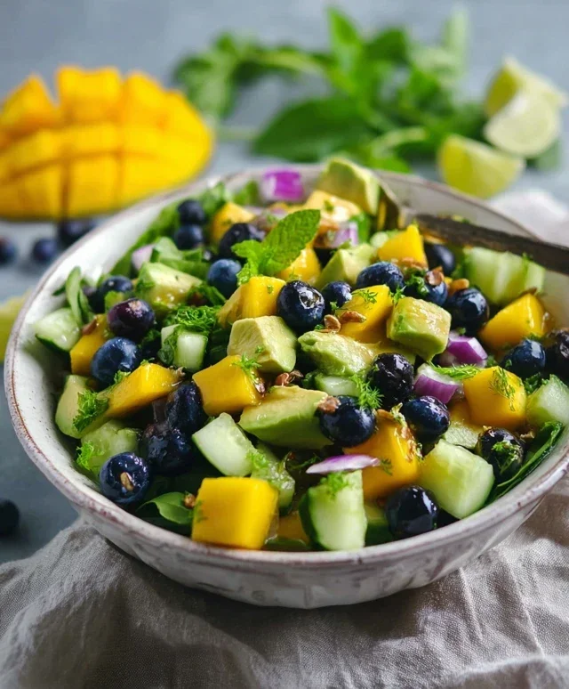 Mango Cucumber Salad with Blueberry and Avocado