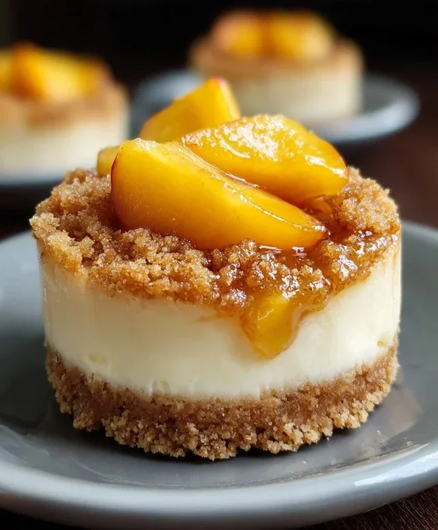 Peach Cobbler Mini Cheesecakes