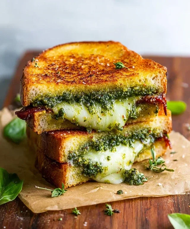 Sourdough Pesto Grilled Cheese