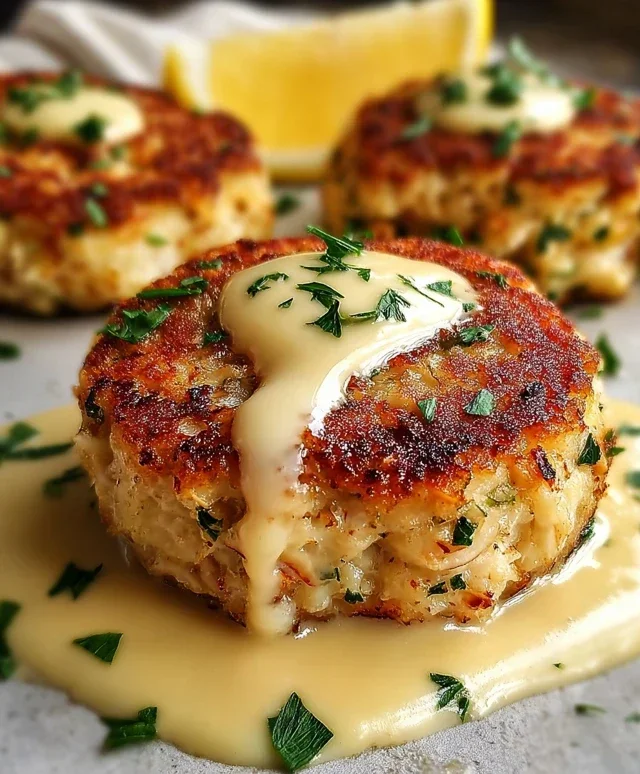 Cheddar Bay Crab Cakes with Lemon Butter Drizzle