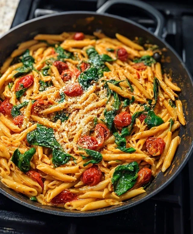 One-Pot Spinach Tomato Pasta