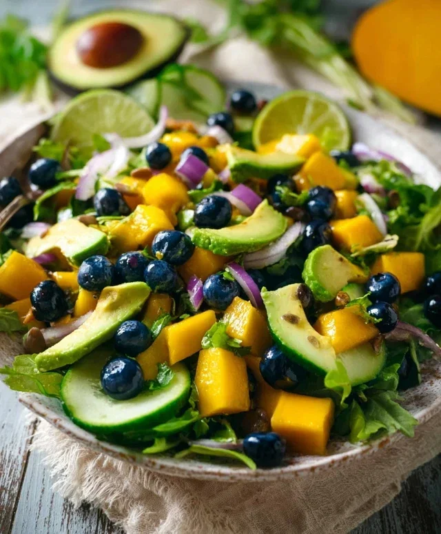Mango Cucumber Salad with Blueberry and Avocado
