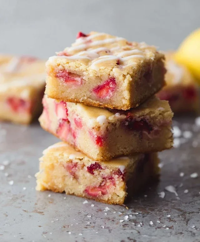 Strawberry Lemon Blondies