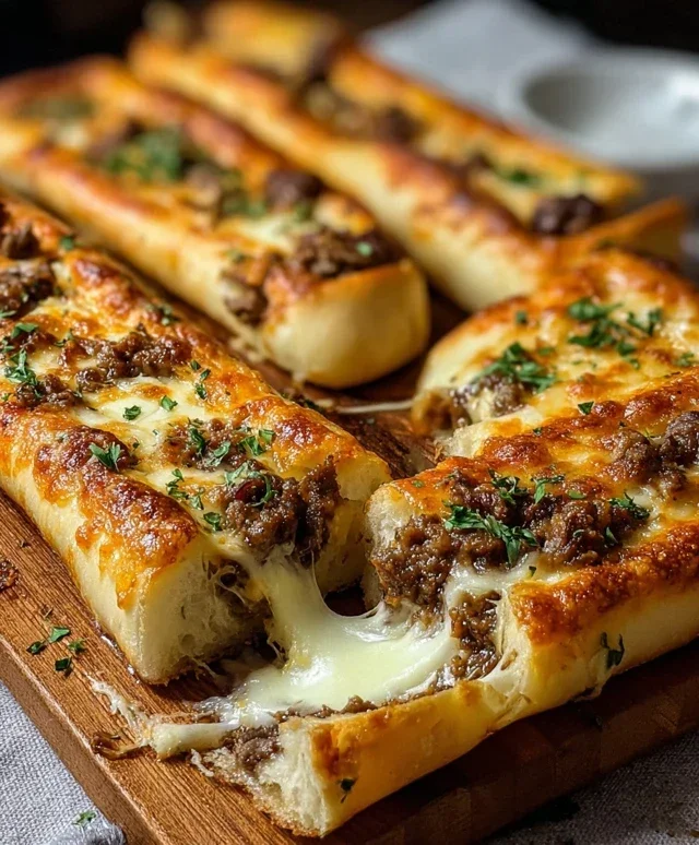 Philly Cheesesteak Stuffed Cheesy Breadsticks