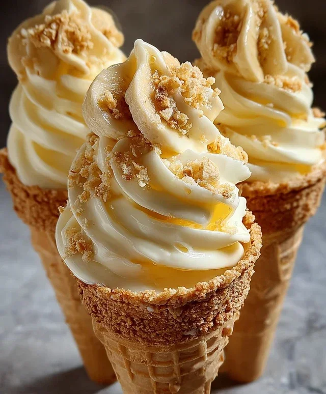 Banana Pudding Cheesecake Cones