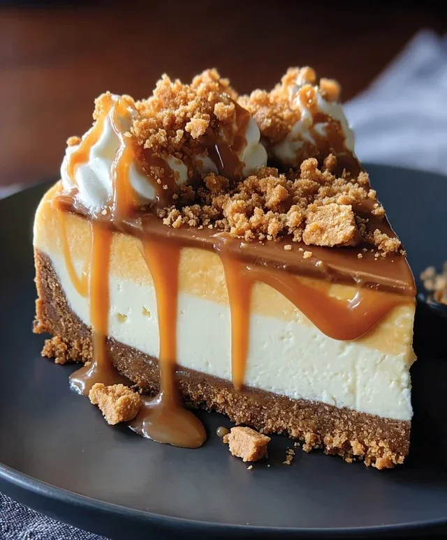 Cookie Butter Caramel Cheesecake