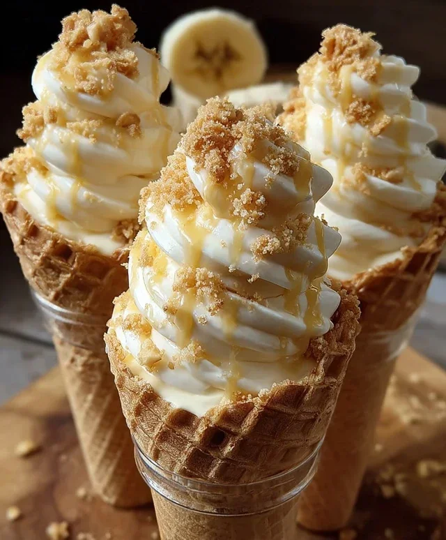 Banana Pudding Cheesecake Cones