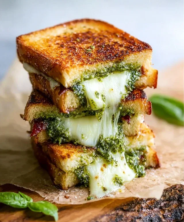 Sourdough Pesto Grilled Cheese