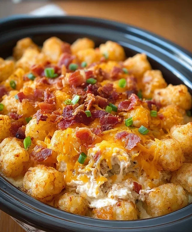 Crock Pot Chicken Tater Tot Casserole