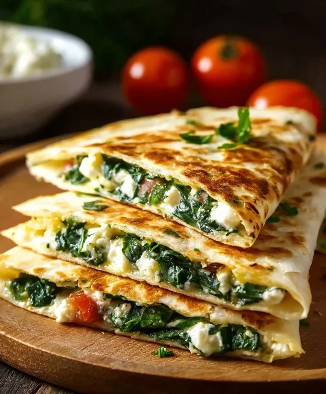 Spinach and Feta Quesadillas