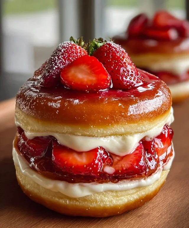 Strawberry Cheesecake Doughnut Burger