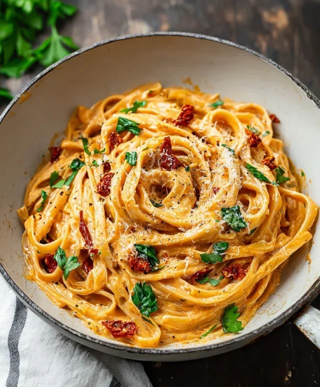 Vegan Creamy Sun Dried Tomato Pasta Recipe