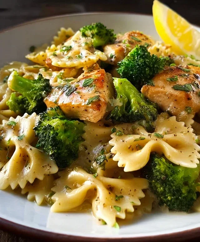Cowboy Butter Lemon Bowtie Chicken with Broccoli Bliss