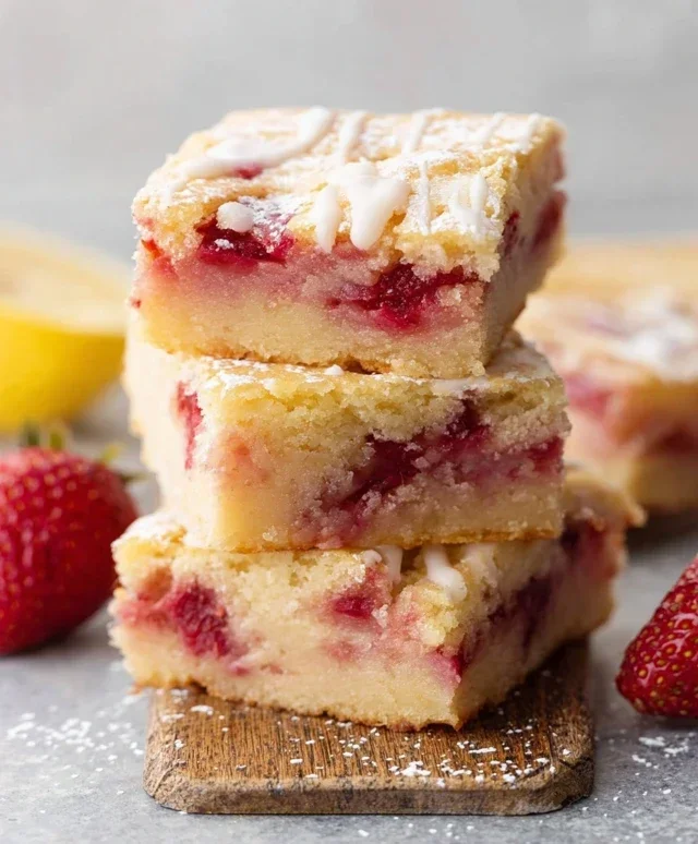 Strawberry Lemon Blondies