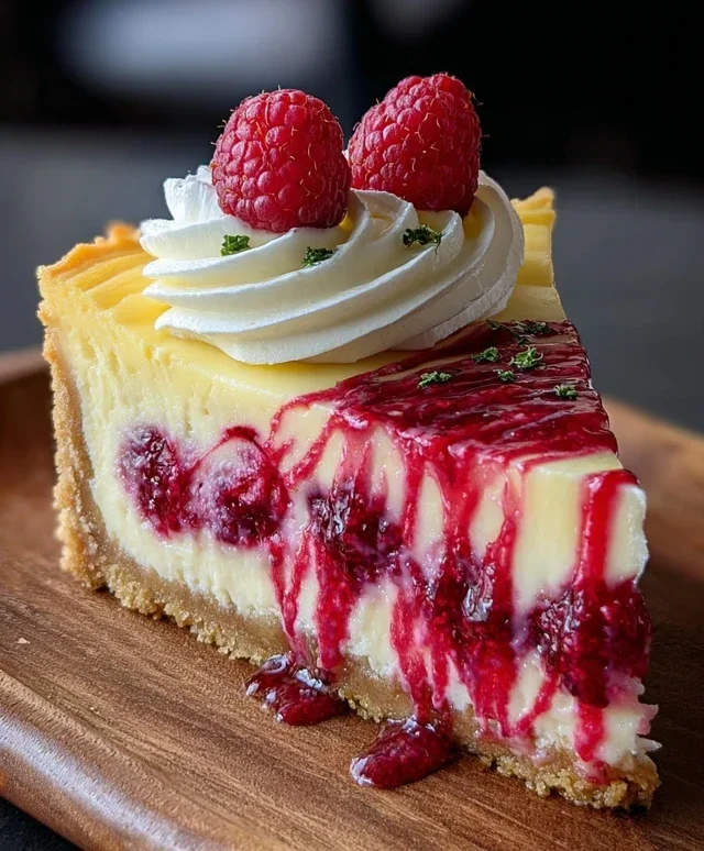 Raspberry Lemon White Chocolate Cheesecake