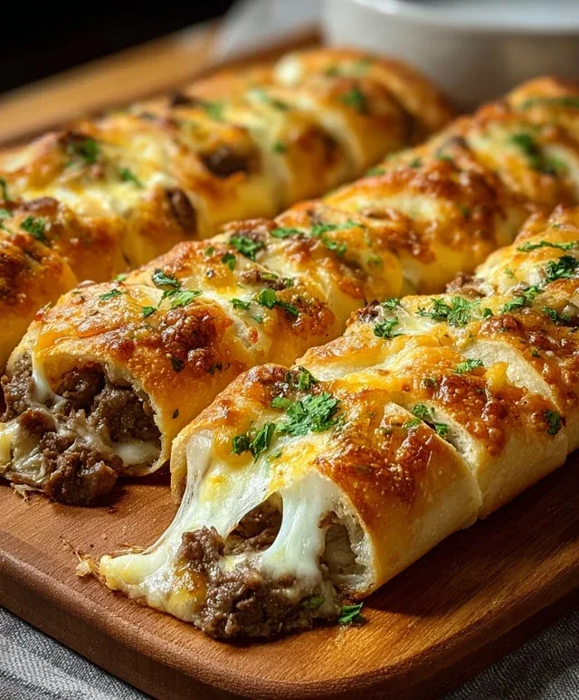 Philly Cheesesteak Stuffed Cheesy Breadsticks