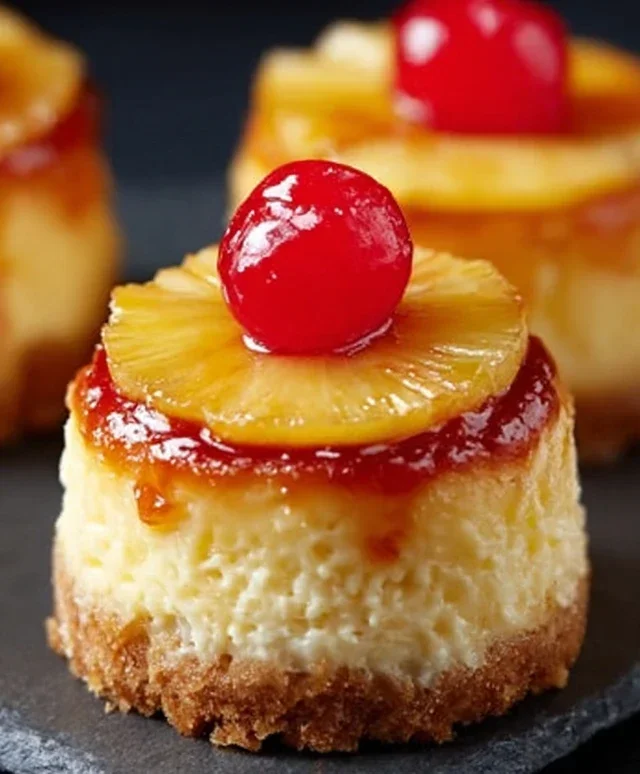 Mini Pineapple Upside-Down Cheesecakes