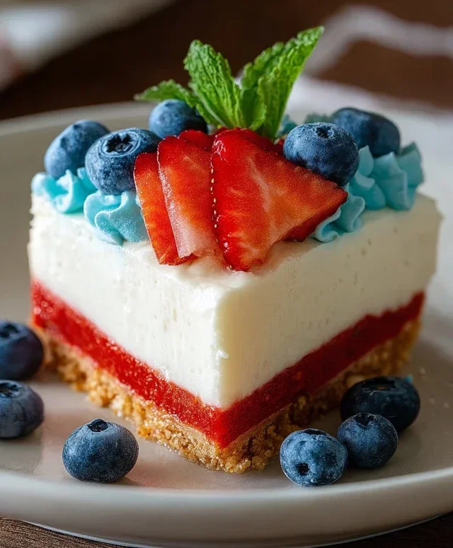 No Bake Patriotic Cheesecake