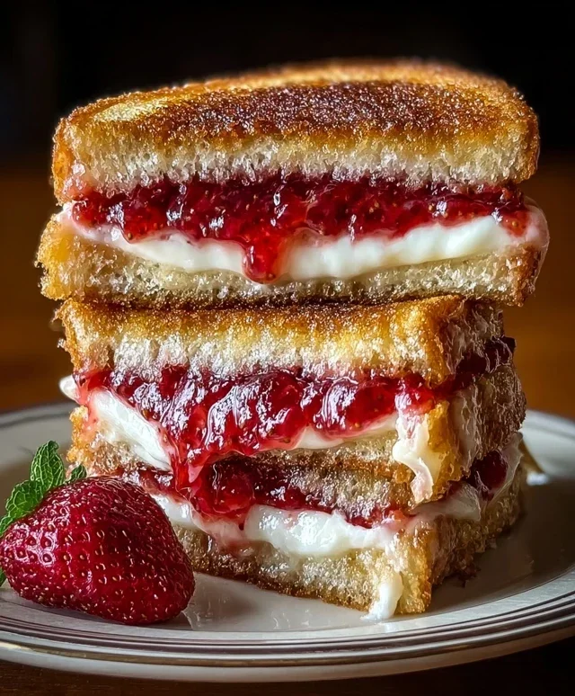 Fried Strawberry Cheesecake Sandwiches