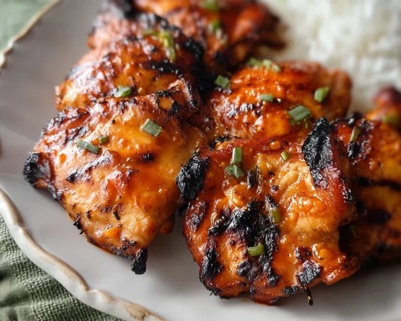 Grilled Honey Buffalo Chicken Thighs