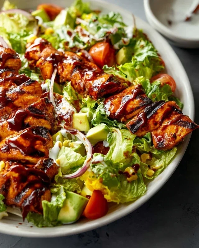 BBQ Chicken Skewer Salad