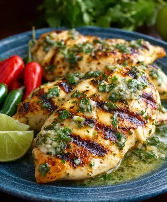 Grilled Salsa Verde Pepper Jack Chicken