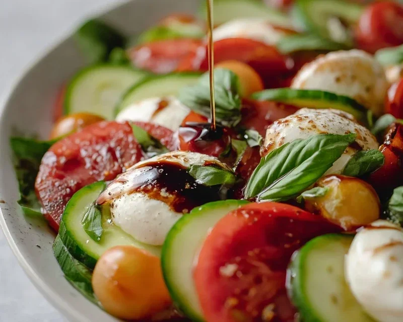 Fresh Cucumber Caprese Salad