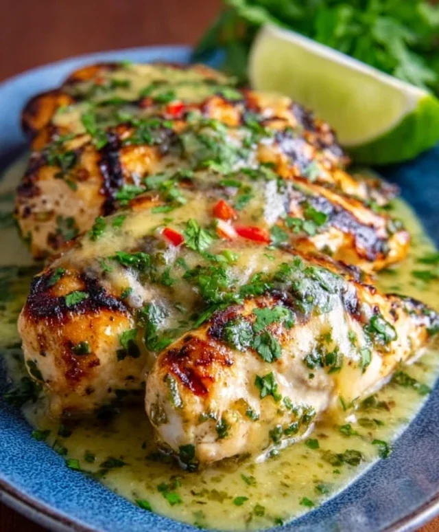 Grilled Salsa Verde Pepper Jack Chicken