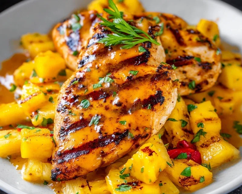 Grilled Mango Pineapple Chicken