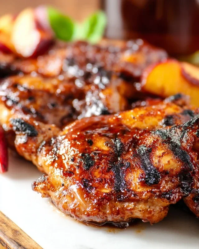 Grilled Bourbon Extract Extract Peach BBQ Chicken