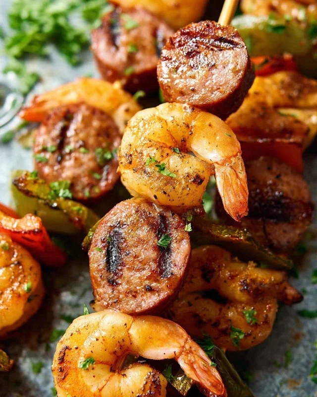 Sausage and Shrimp Kabobs