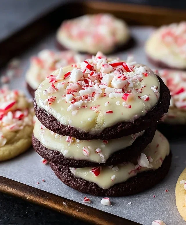 White Chocolate Peppermint Bark Cookies
