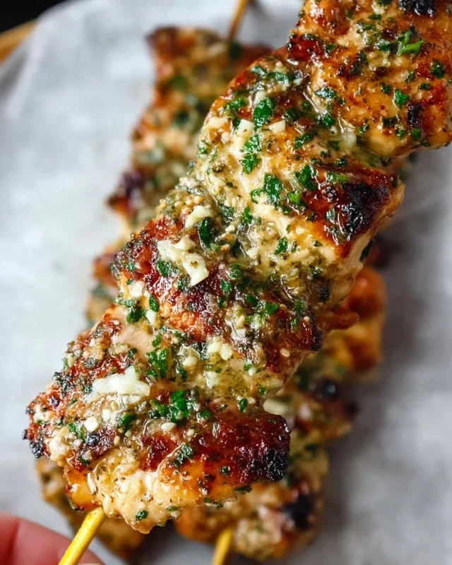 Garlic Parmesan Chicken Skewers