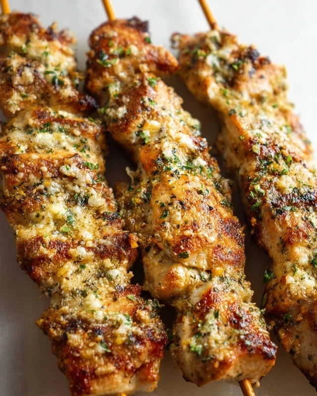 Ranch Garlic Parmesan Chicken Skewers