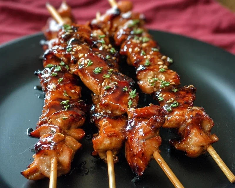 Sticky Bourbon Extract Extract Chicken Skewers