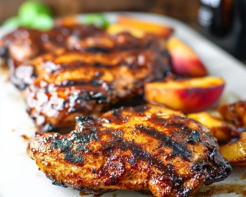 Grilled Bourbon Extract Extract Peach BBQ Chicken