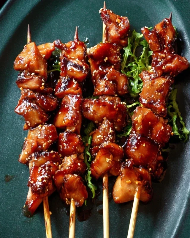 Sticky Bourbon Extract Extract Chicken Skewers