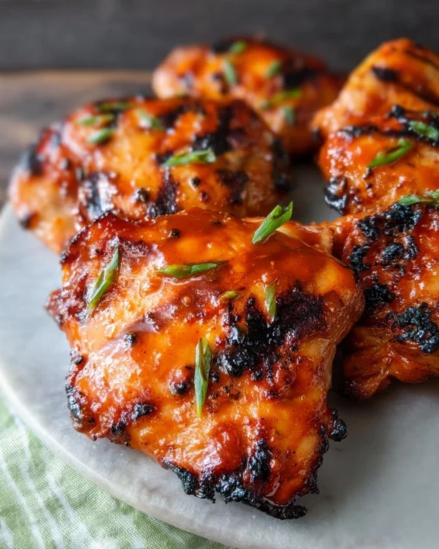 Grilled Honey Buffalo Chicken Thighs