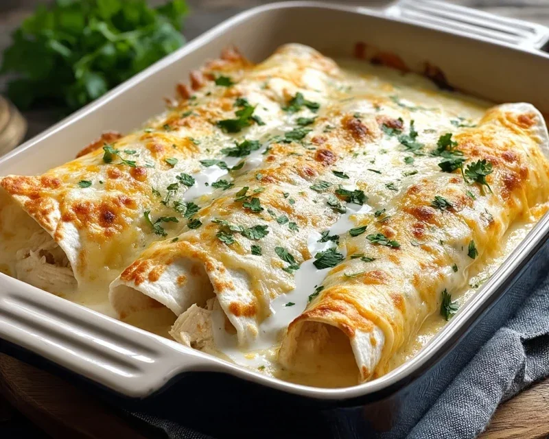 Creamy White Chicken Enchiladas